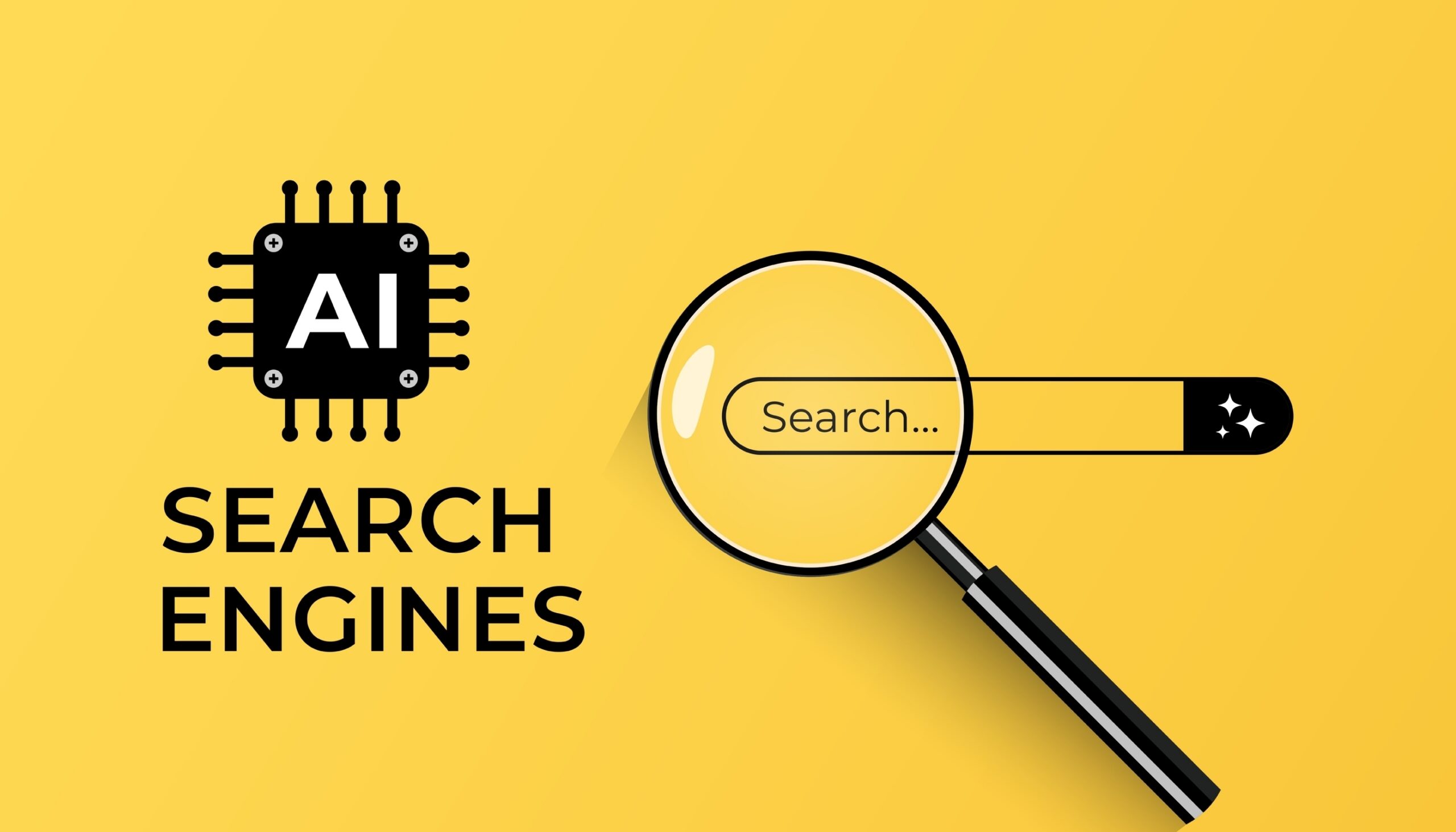 AI search engines vs search engine bar and magnifying glass