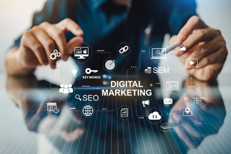 Digital marketing business technology concept