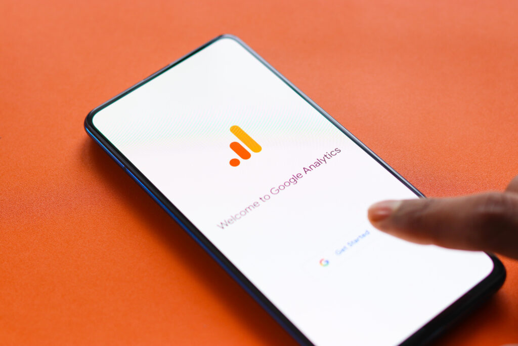 Google Analytics 4 on phone screen