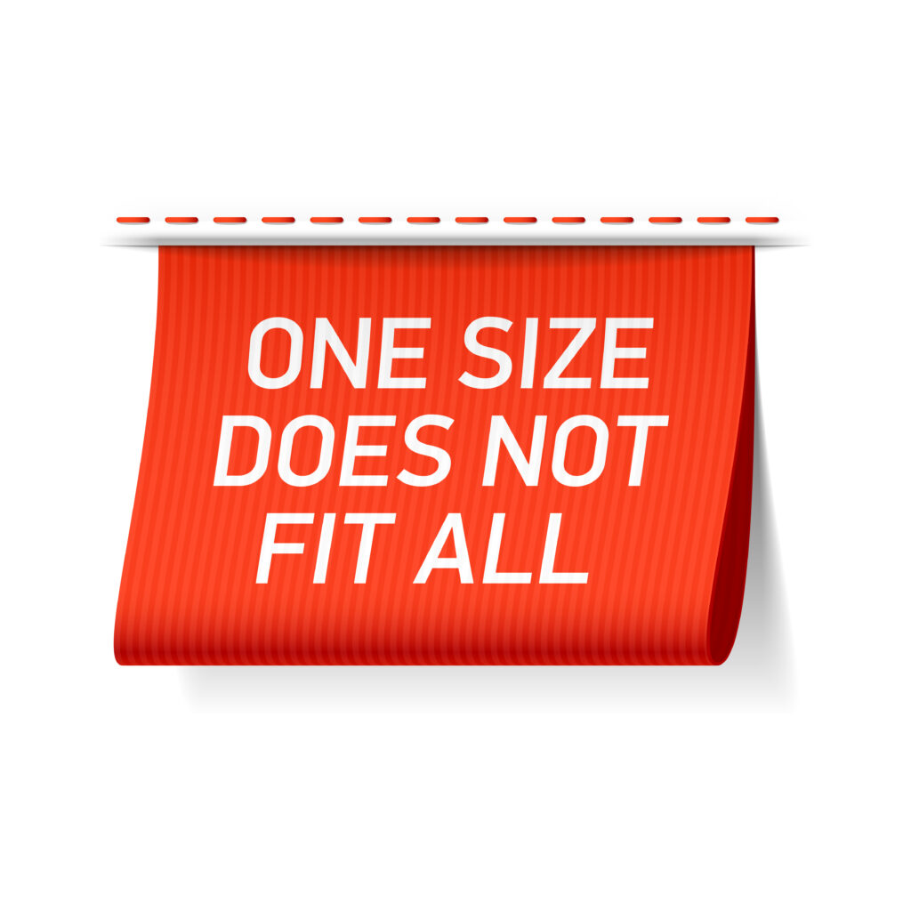 One size does not fit all label
