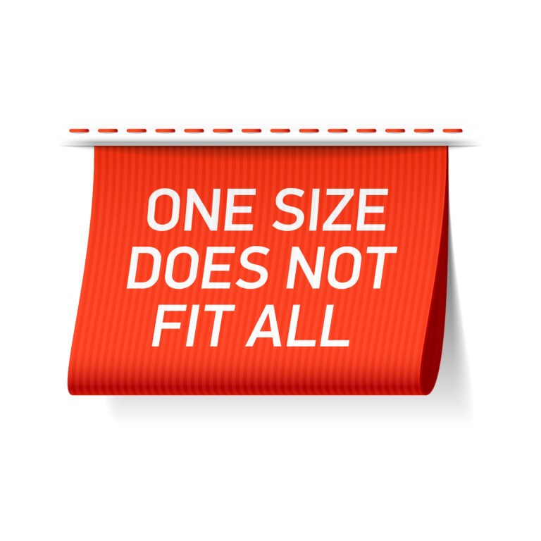One size does not fit all label