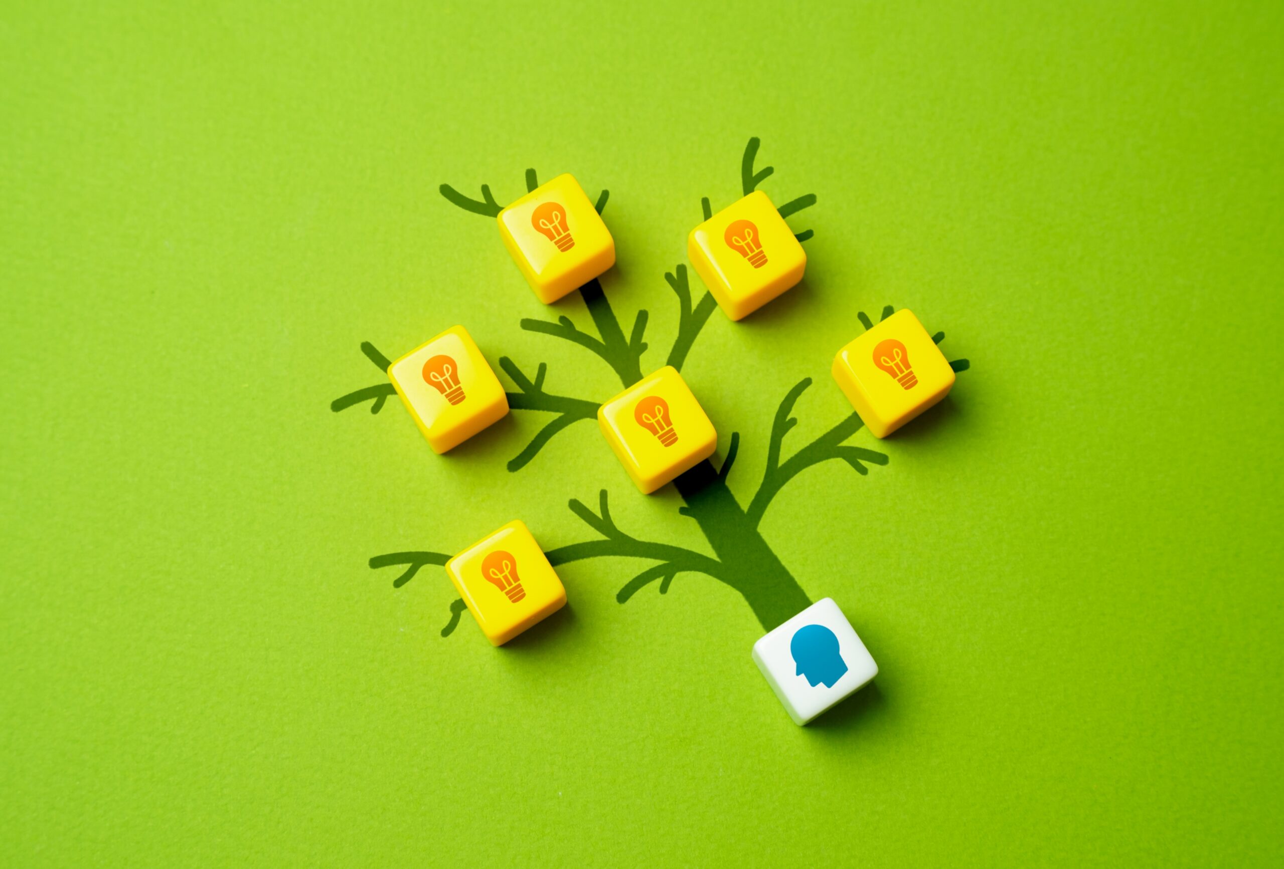 Tree of ideas grows from a persons head