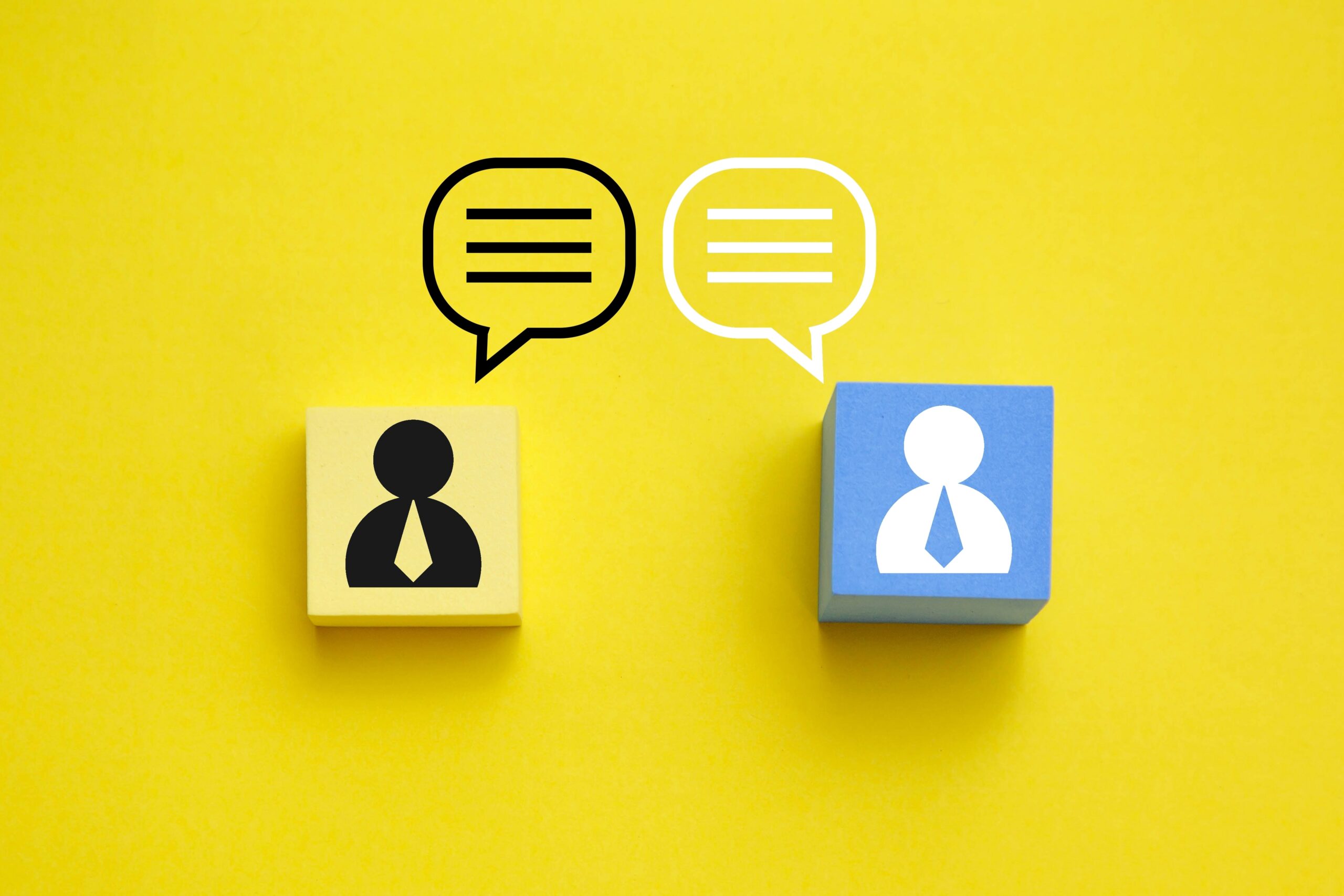 Two man with speech bubble